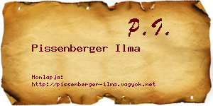 Pissenberger Ilma névjegykártya